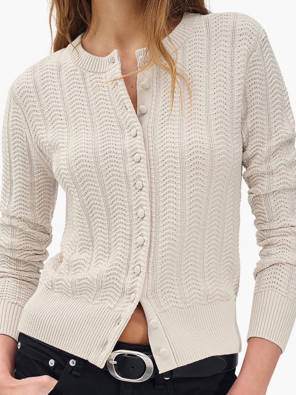 NWT Rag & Bone Francesca Wool Blend Cardigan in ‘Oatmeal’ Size Medium